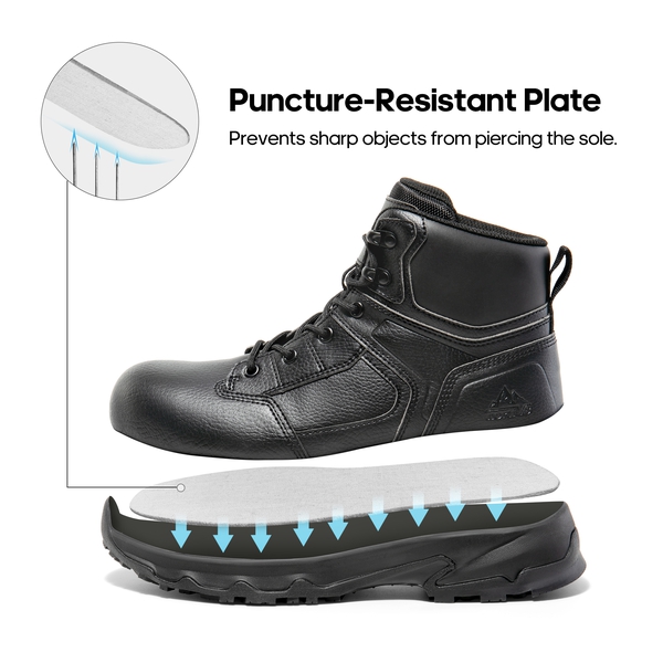 Men's Non-Slip Industrial Work Boots - BLACK - 1